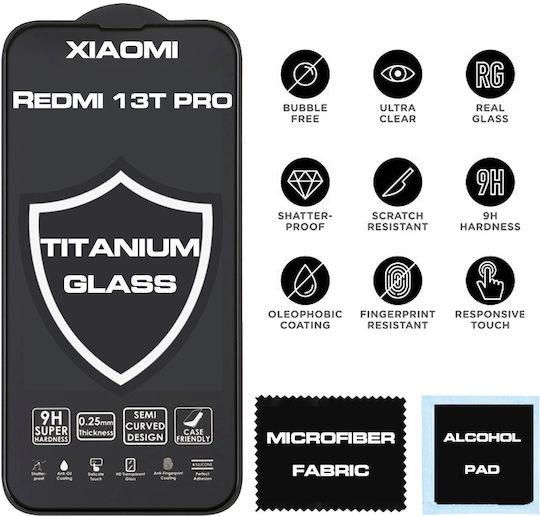 Redmi 0.25мм Пълно лепило Закалено стъкло за цялото лице Черен (Xiaomi 13T Pro)