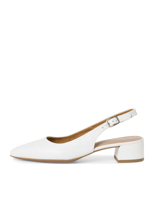 Tamaris Δερμάτινες Γόβες Λευκές 1-29500-42-117