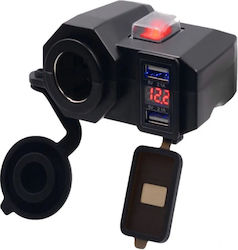 Мотоциклетен зарядно устройство с Портове: 2xUSB & 1xЗапалка