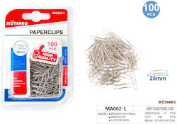 Set of 100pcs Paper Clips 25mm