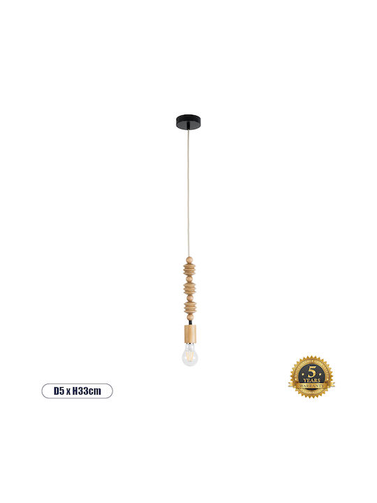 GloboStar Pendant Light Suspension for Socket E27 Beige