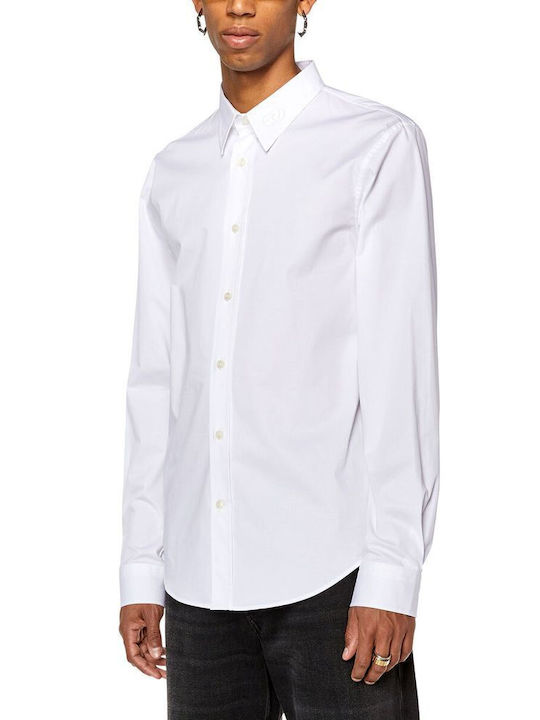 Diesel Men's Shirt Long Sleeve Cotton White