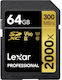 Lexar Professional 2000x SDXC 64GB Klasse 10 U3 V90 UHS-II