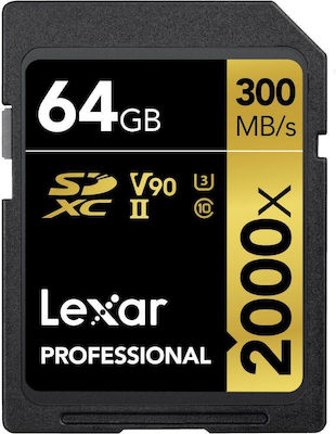 Lexar Professional 2000x SDXC 64GB Klasse 10 U3 V90 UHS-II