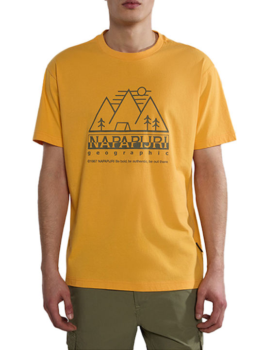 Napapijri Ανδρικό T-shirt Κοντομάνικο Πορτοκαλί