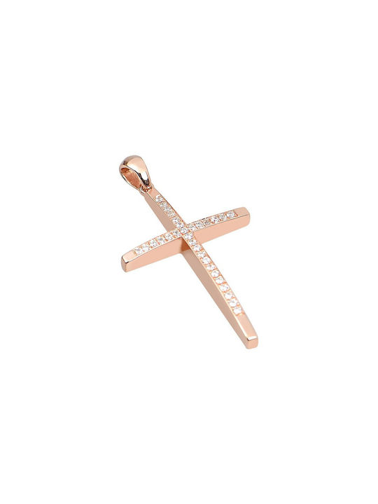 Damen Roségold Kreuz 14K