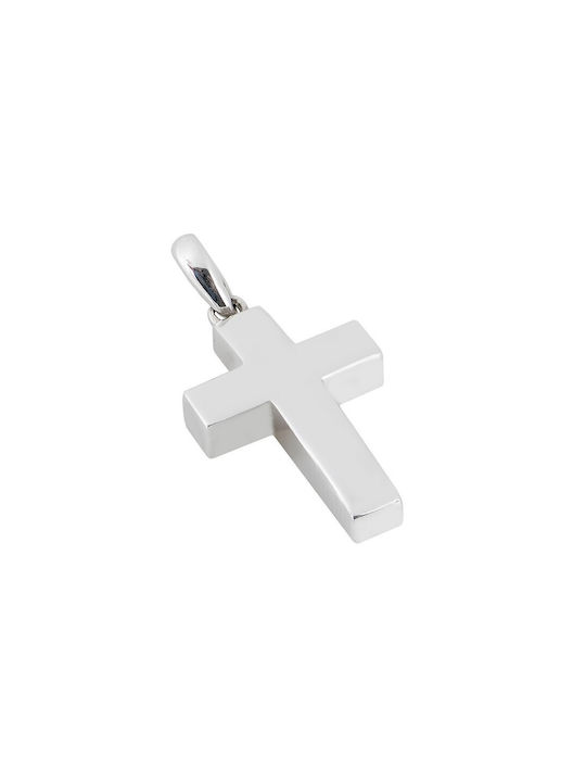 Men's White Gold Cross 14K