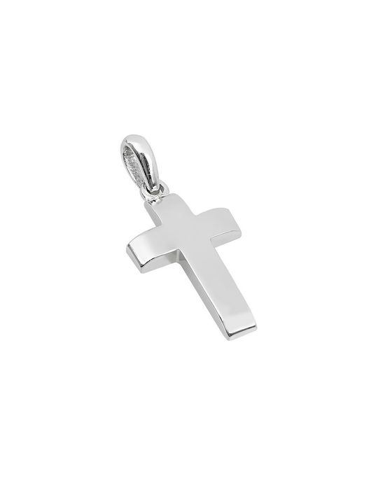 Men's White Gold Cross 14K