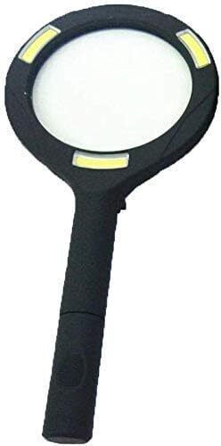 3times Magnifying Glass Inspecting Coins Stamps Magnifier Magnifying Lense with Light 1pcs