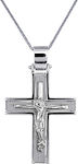 Men's White Gold Cross 14K with Chain