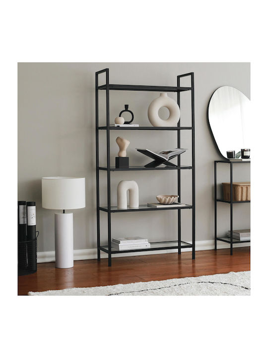 Bücherregal Schwarz 80x30x165cm