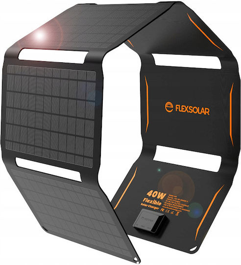 Flexsolar Αναδιπλούμενο Ηλιακό Panel Φορτιστής 40W με USB Output (Φορητών Συσκευών) (FlexSolar-40W)
