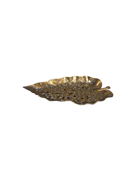 Zen Collection Διακοσμητική Πιατέλα Μεταλλική Χρυσή 44.5x28.5x5.5εκ.