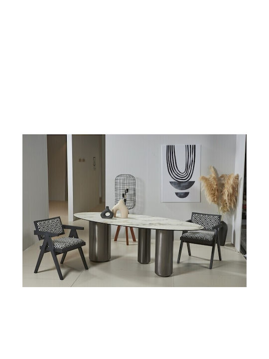 Dining Room Rectangular Table White 200x90x90cm es991 Skroutz.cy