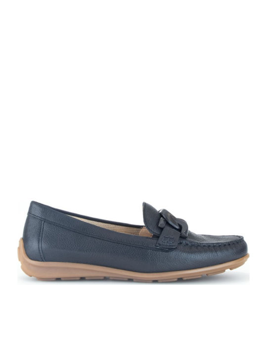 Δερμάτινα Γυναικεία Loafers σε Μπλε Χρώμα