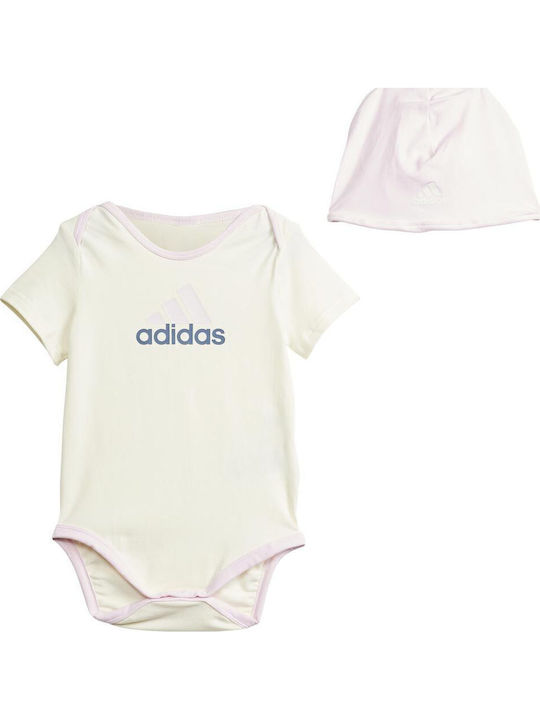 adidas Essentials Σετ Φορμάκι με Σκουφάκι ivory 2τμχ
