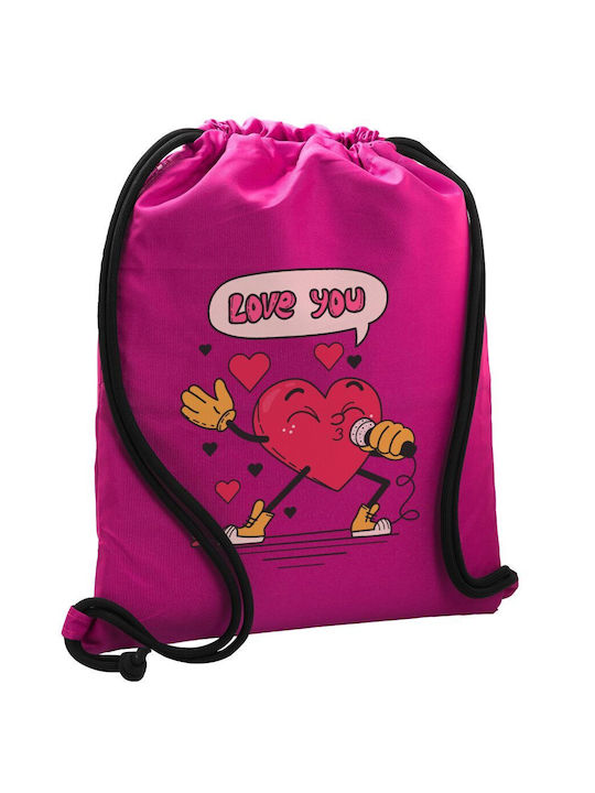 Koupakoupa Love You Singer!!! Gym Backpack Purple