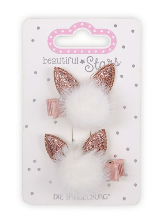 Die Spiegelburg Rabbit Ears Set Kids Hair Clips with Bobby Pins in White Color 2 Pieces