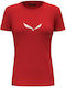 Salewa Solidlogo Γυναικείο Αθλητικό T-shirt Fast Drying Κόκκινο