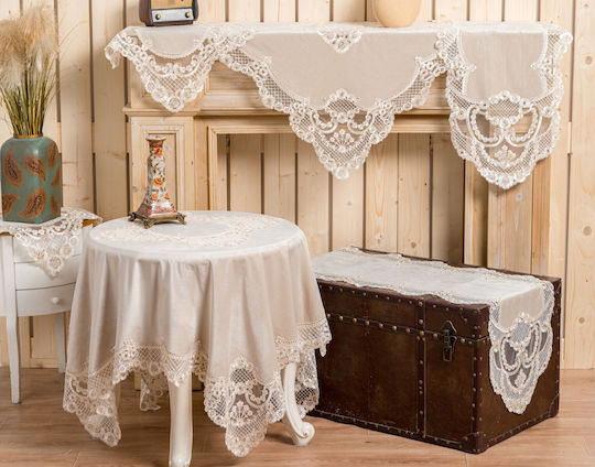 Liolios Home Runner Din Mătase Set 3buc Velvet embroidery 40x110cm