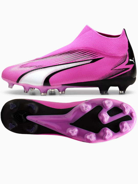 Puma Ultra Match+ Ll FG/MG High Football Shoes with Cleats Pink