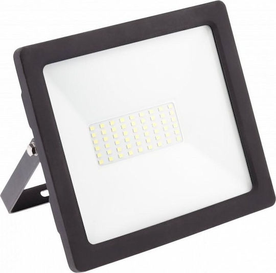 Gtv Στεγανός Προβολέας LED 50W Ψυχρό Λευκό 6400K IP65
