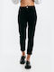 Freestyle Γυναικείο Ψηλόμεσο Βαμβακερό Παντελόνι σε Mom Εφαρμογή Μαύρο