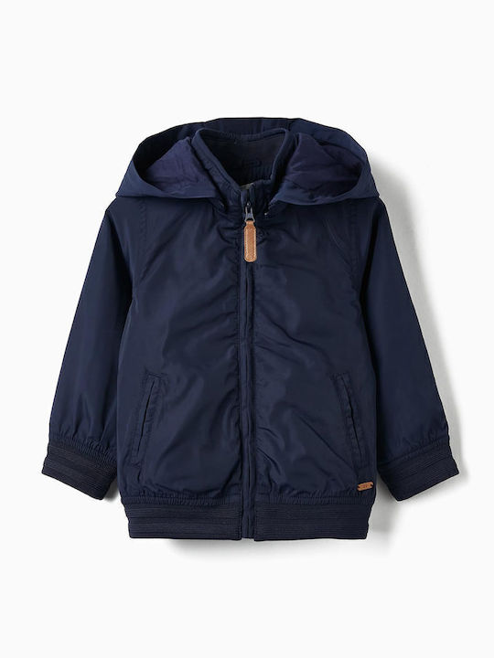 Kids' Casual Jacket Windproof with Hood Blue