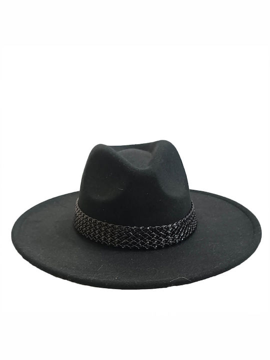 Fabric Women's Fedora Hat Black