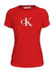 Calvin Klein Damen Sportlich T-shirt Rot