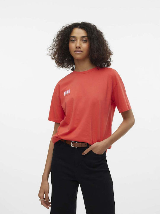 Vero Moda Women's T-shirt Coral