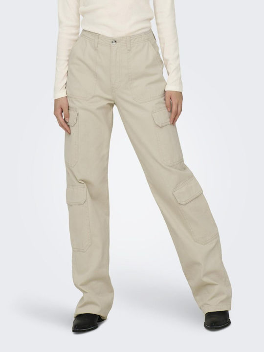 Only Women's Fabric Cargo Trousers Gray