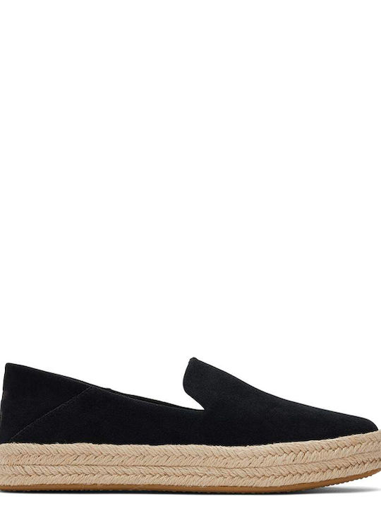 Toms Suede Γυναικείες Εσπαντρίγιες σε Μαύρο Χρώμα