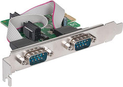 Manhattan PCIe Karte mit 2 RS232 DB9 Seriell Anschlüssen