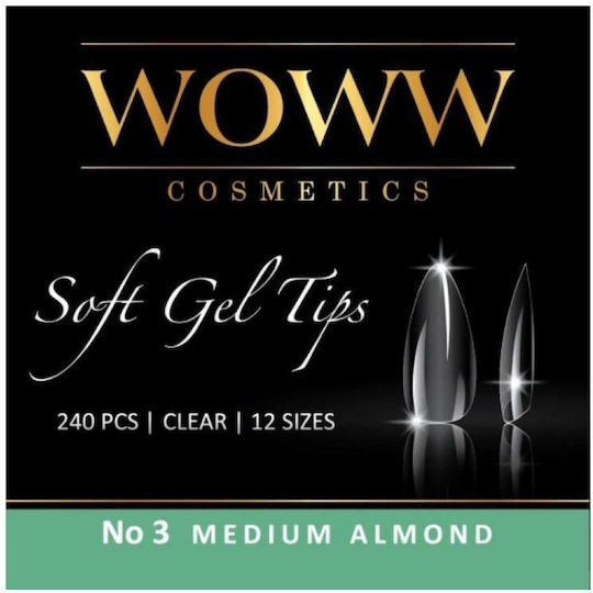 Woww Soft Gel Nail Tips Transparent 240pcs 1002.WOWWMEDALM