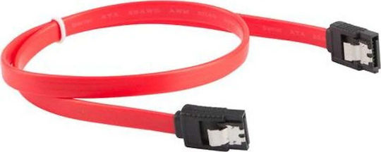 Lanberg 7-Pin SATA II - 7-Pin SATA II 50cm Κόκκινο CA-SASA-14CC-0050-R