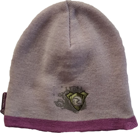 Beanie Γυναικείος Reversible Σκούφος Πλεκτός σε Μωβ χρώμα