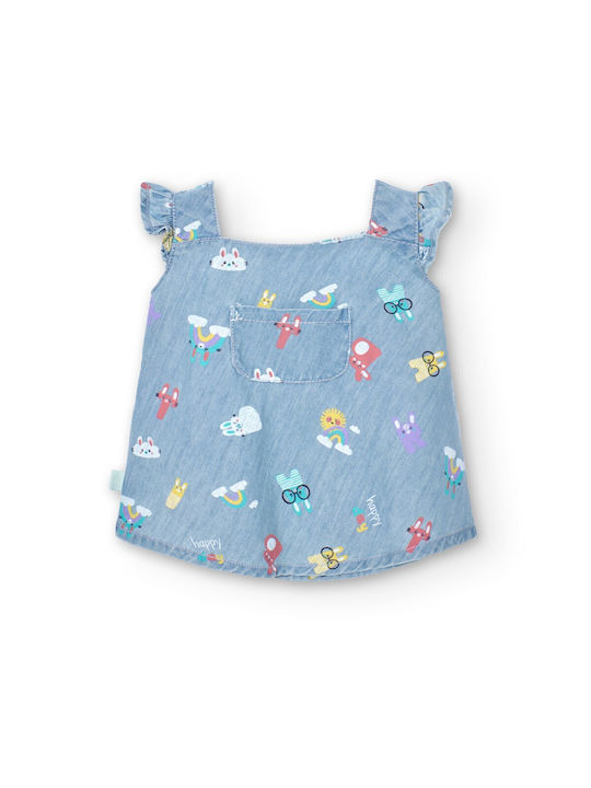 Boboli Kids Dress Denim Blue