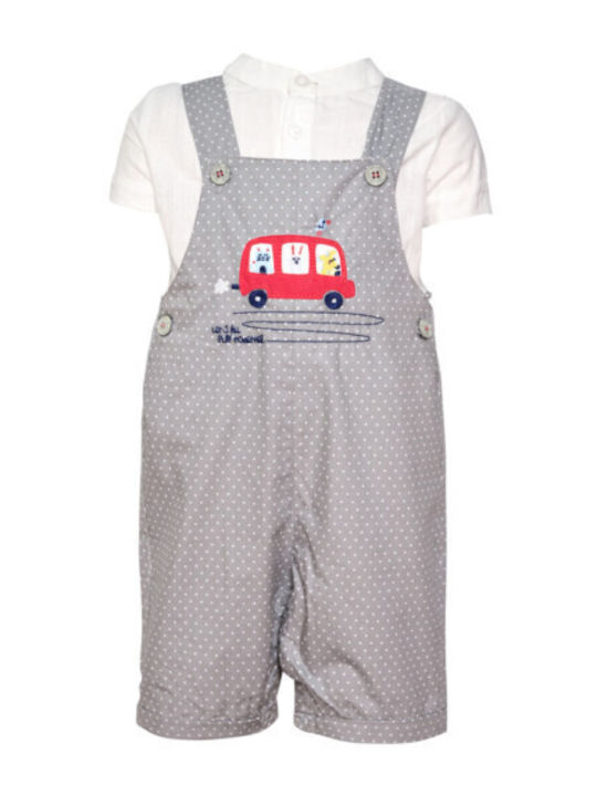 Restart for kids Kinderbekleidungsset mit Latzhose Grau 2 Stück