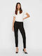 Women's Fabric Trousers Loose Fit Black