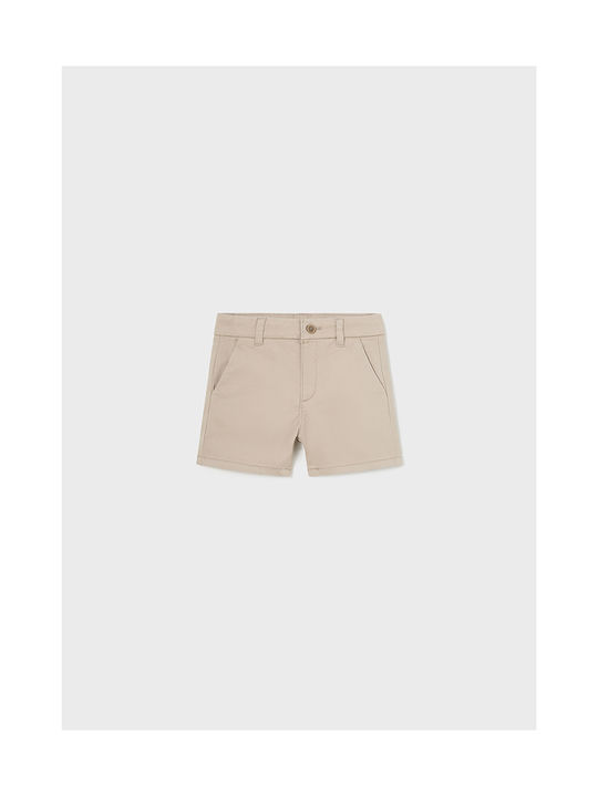 Mayoral Kinder Shorts/Bermudas Stoff Καπαρτινέ Beige