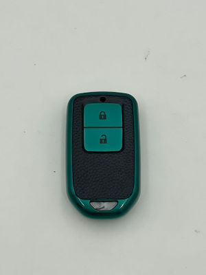 Silicone Car Key Cover Case with 2 Buttons for Honda Green