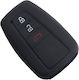 Silicone Car Key Cover Case with 3 Buttons for Toyota Black