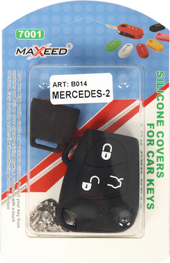 Silicone Car Key Cover Case with 3 Buttons for Mercedes Benz Black