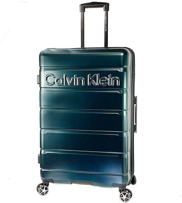 Calvin Klein Large Travel Suitcase Hard Green with 4 Wheels