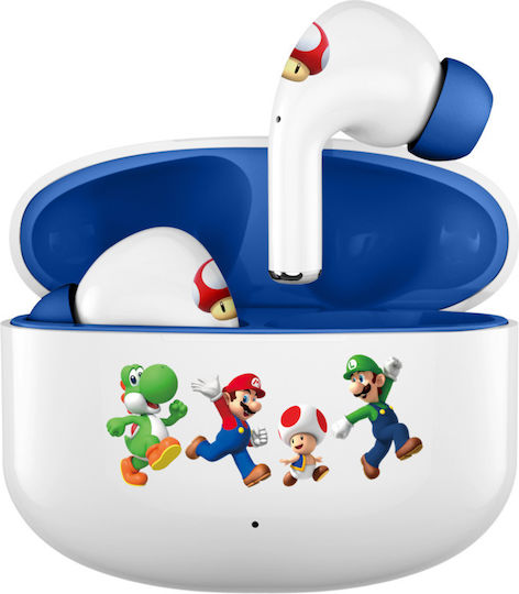 OTL Super Mario Core In-ear Bluetooth Handsfree Ακουστικά με Θήκη Φόρτισης Λευκά