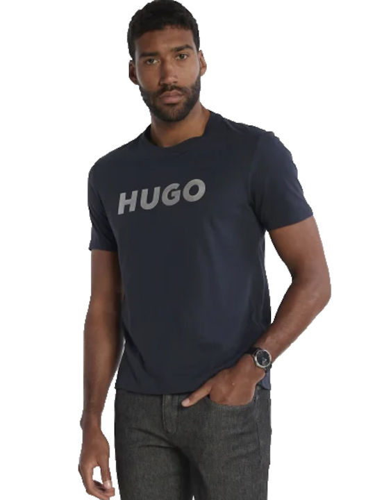 Hugo Boss Bluza pentru bărbați cu mâneci scurte Albastru închis