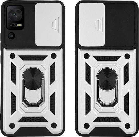Sonique Back Cover Σιλικόνης / Πλαστικό Ασημί (TCL 40 SE)