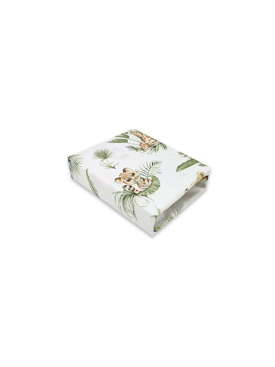 Qmini Lenjerie De Patut Bebe Pentru Patut Bumbac Cu Cauciuc Verde 70x140cm