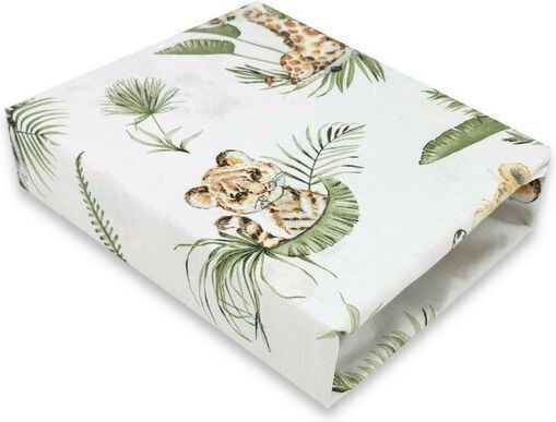 Qmini Lenjerie De Patut Bebe Pentru Patut Bumbac Cu Cauciuc Verde 70x140cm